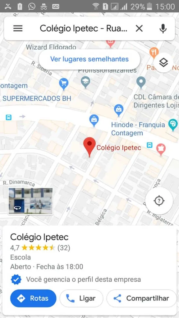 Localização no Google Meu Negócio